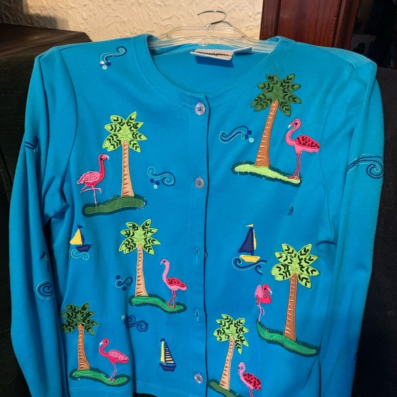 Michael Simon cotton knit button front top cardigan. Look at all photos. - Picture 7 of 9